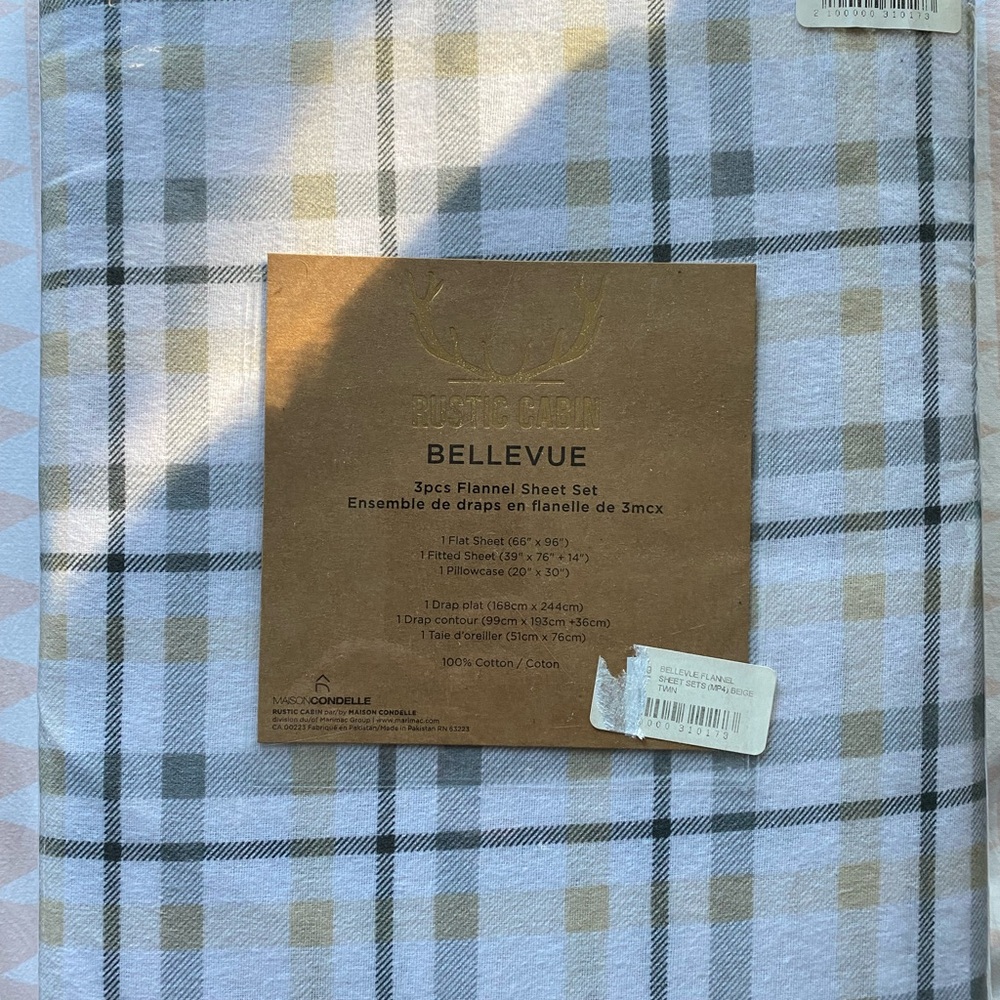Set of single bed flannel sheets